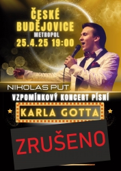 ZRUŠENO! Nikolas Put: Vzpomínkový koncert písní Karla Gotta